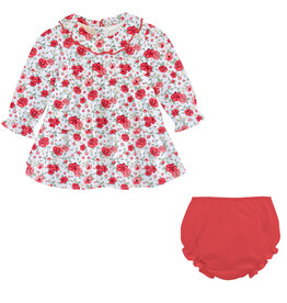 Baby Club Chic Festive Florals Tiered Dress w/Bloomer