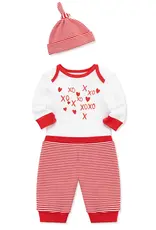 Little Me Valentine XO 2pc Set + Hat