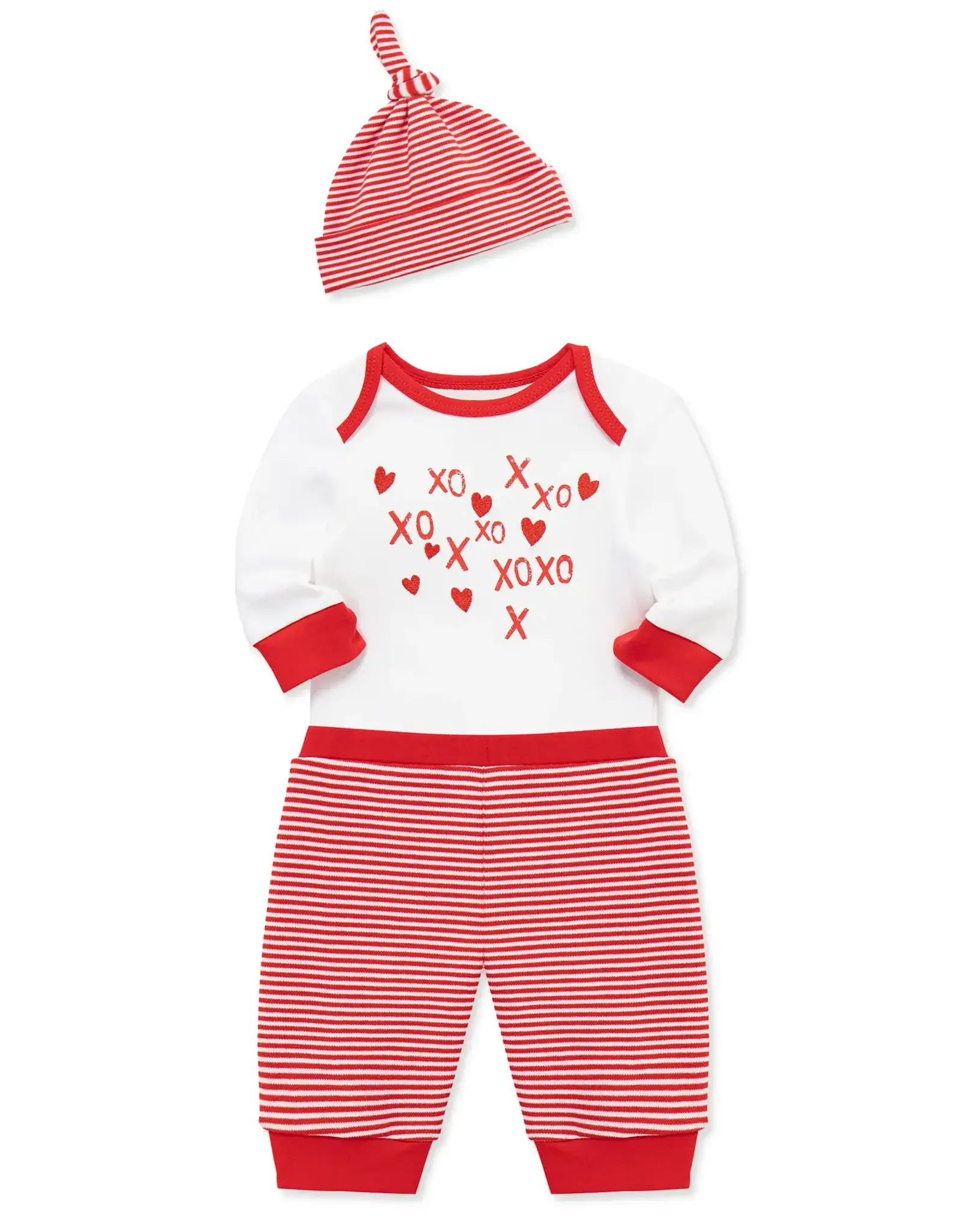 Little Me Valentine XO 2pc Set + Hat