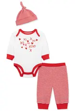 Little Me Valentine XO 2pc Set + Hat