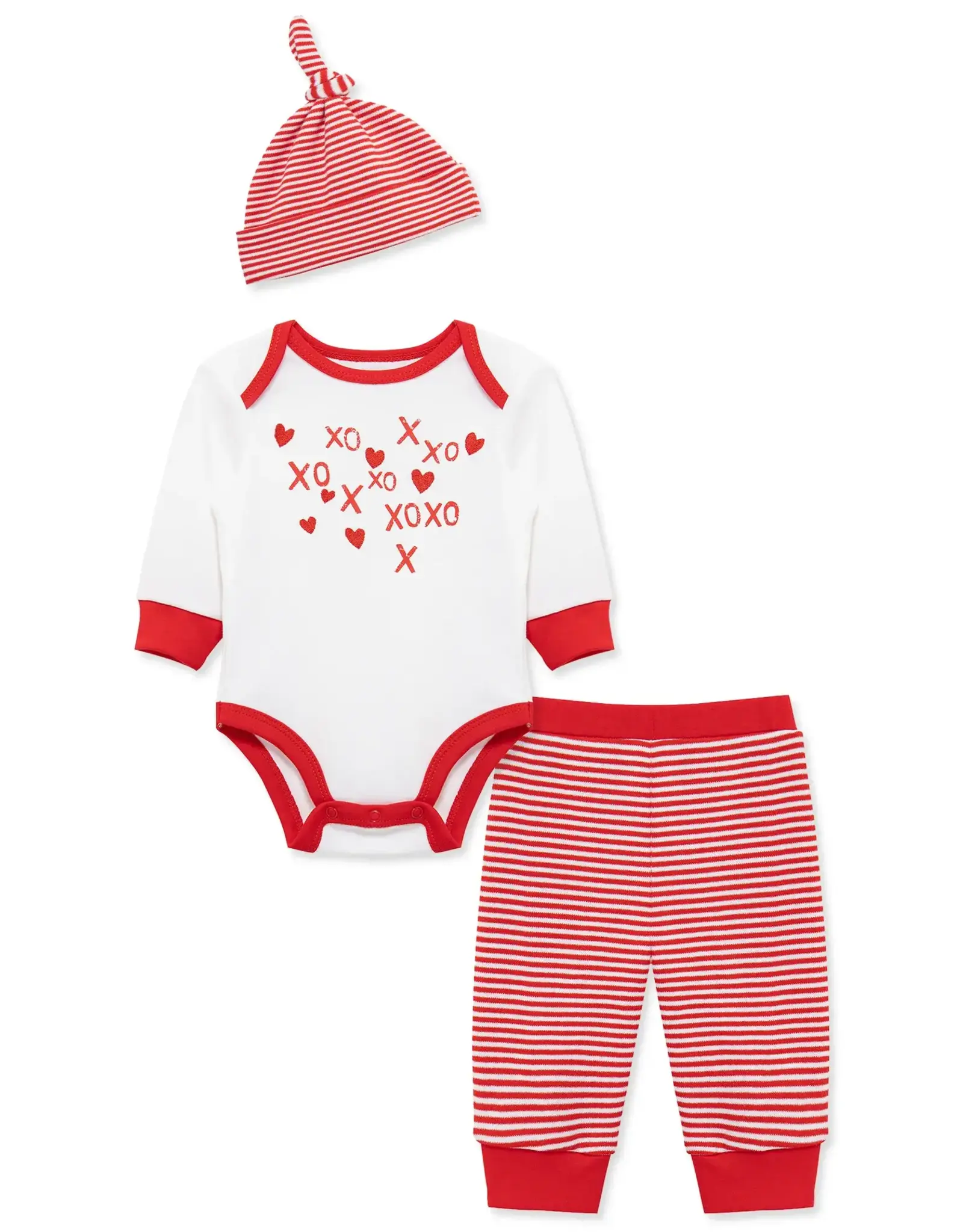 Little Me Valentine XO 2pc Set + Hat