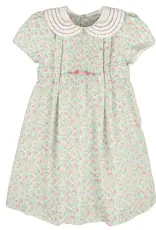 Casero Randal Collar Kid Dress Aqua