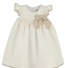 Casero Linen Honey Comb Dress Ivory