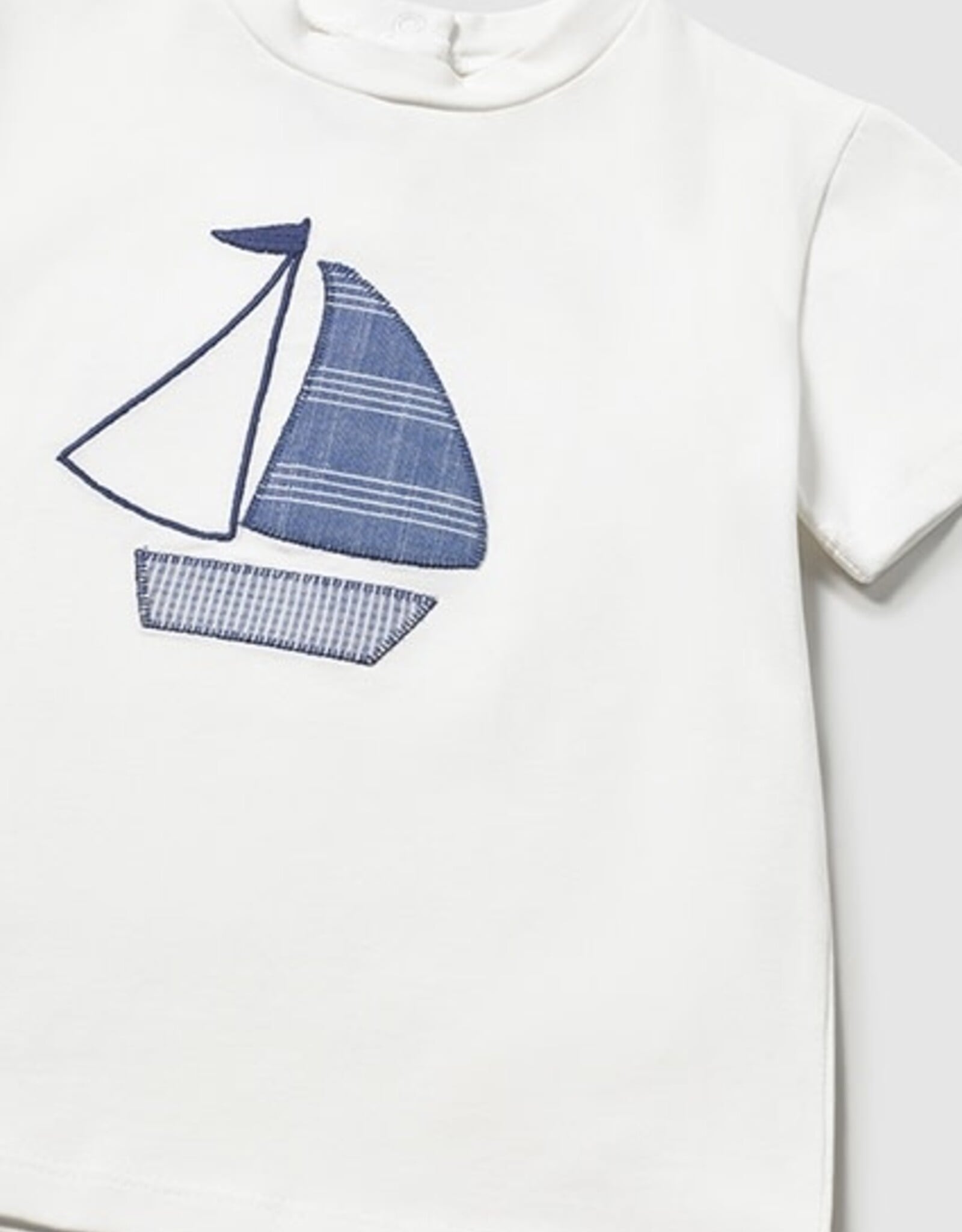 Mayoral White Sailboat Shirt
