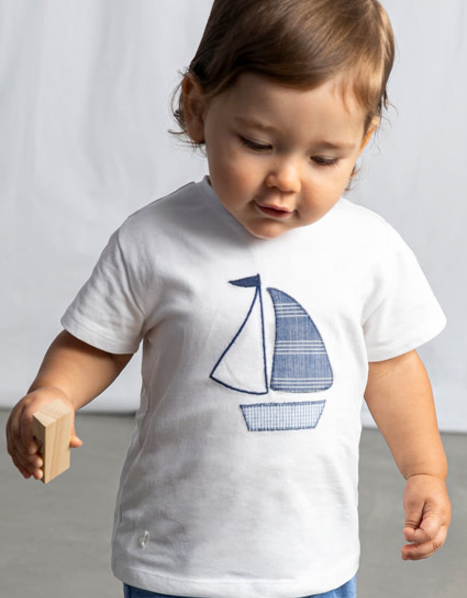 Mayoral White Sailboat Shirt