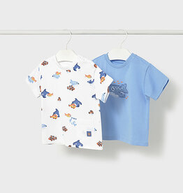 Mayoral Sky Blue Whale 2 Shirt Set