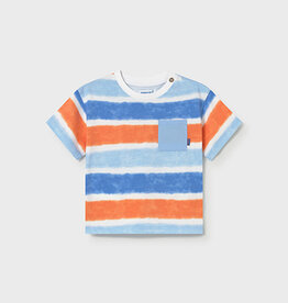 Mayoral Blue/Orange Stripe T-Shirt