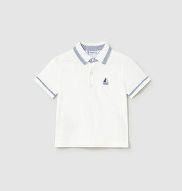 Mayoral White Boys Sailboat Polo