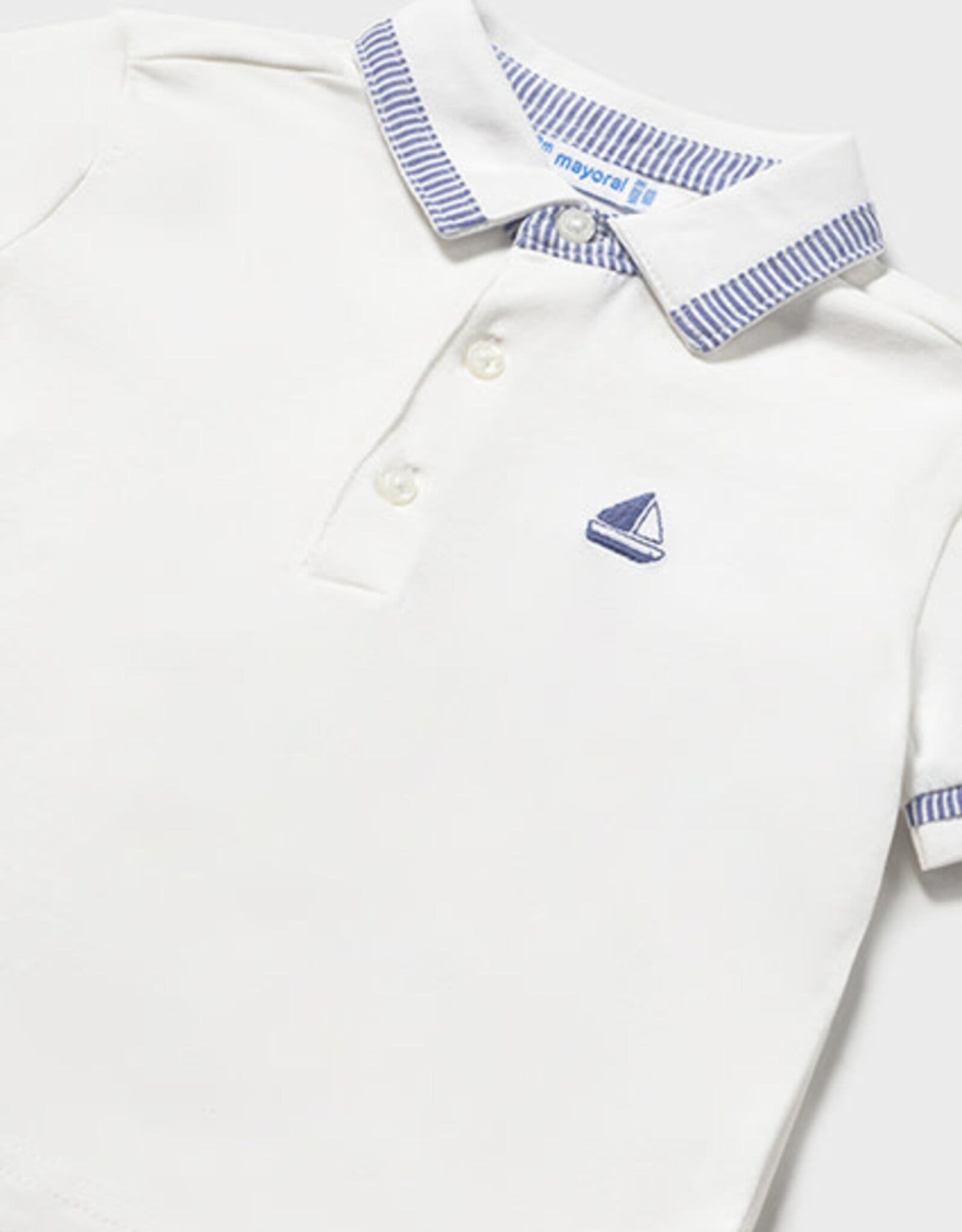 Mayoral White Boys Sailboat Polo