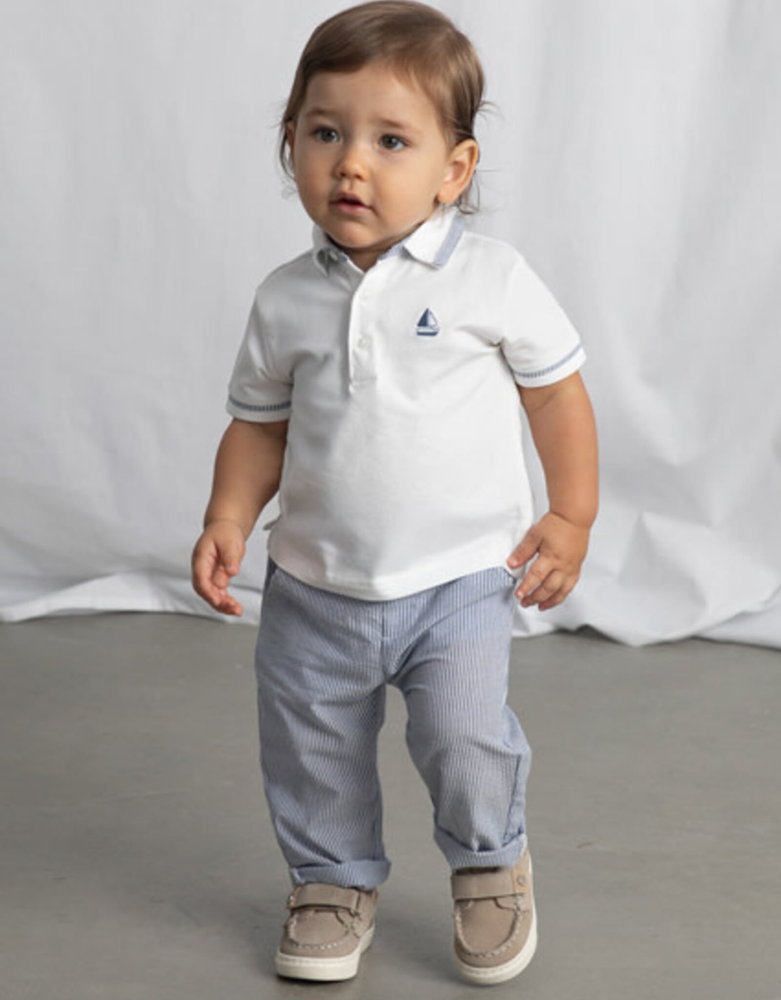 Mayoral Capri Blue Seersucker Pants