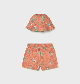 Mayoral Clay Lizard Swim Shorts w/Bucket Hat