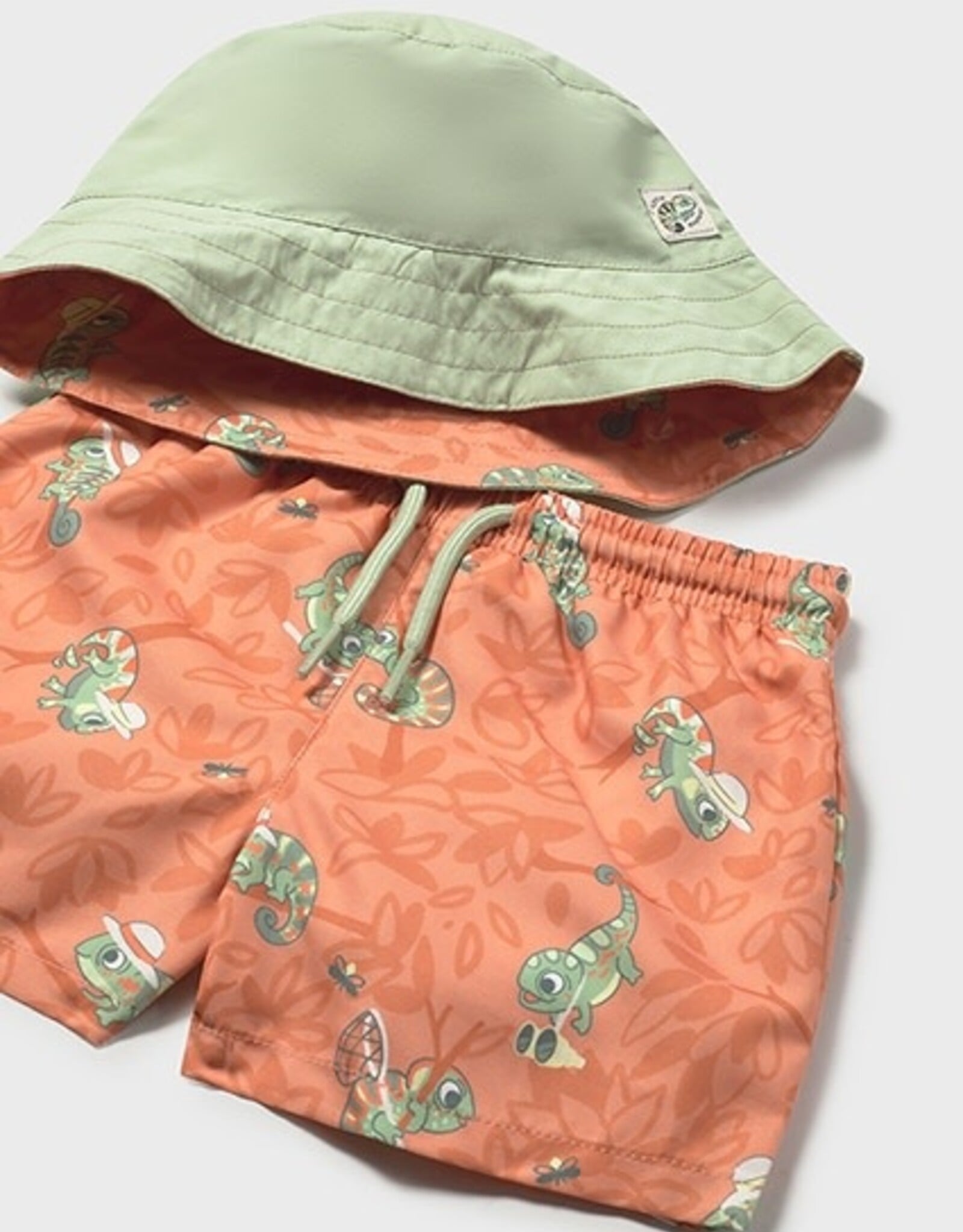 Mayoral Clay Lizard Swim Shorts w/Bucket Hat