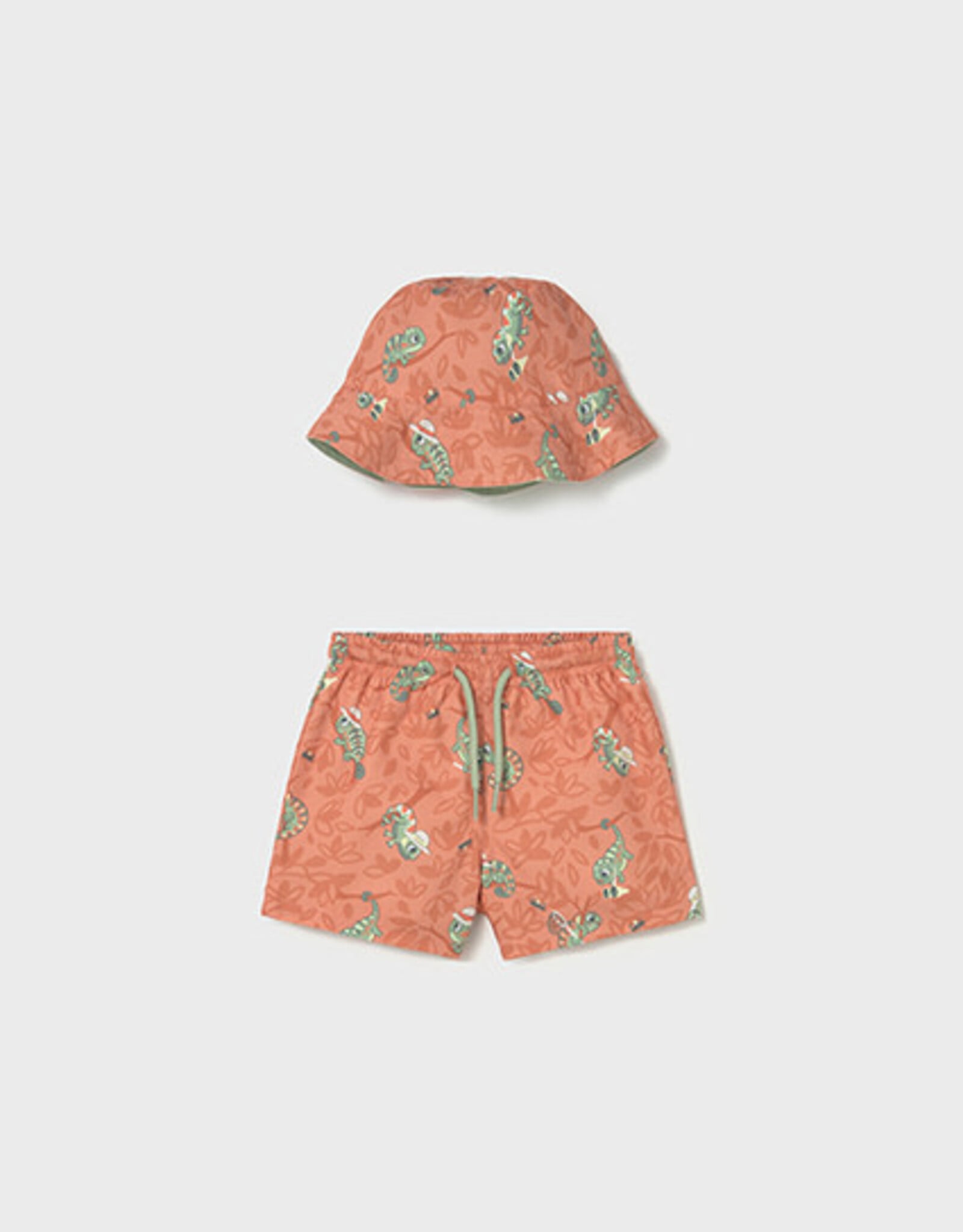 Mayoral Clay Lizard Swim Shorts w/Bucket Hat