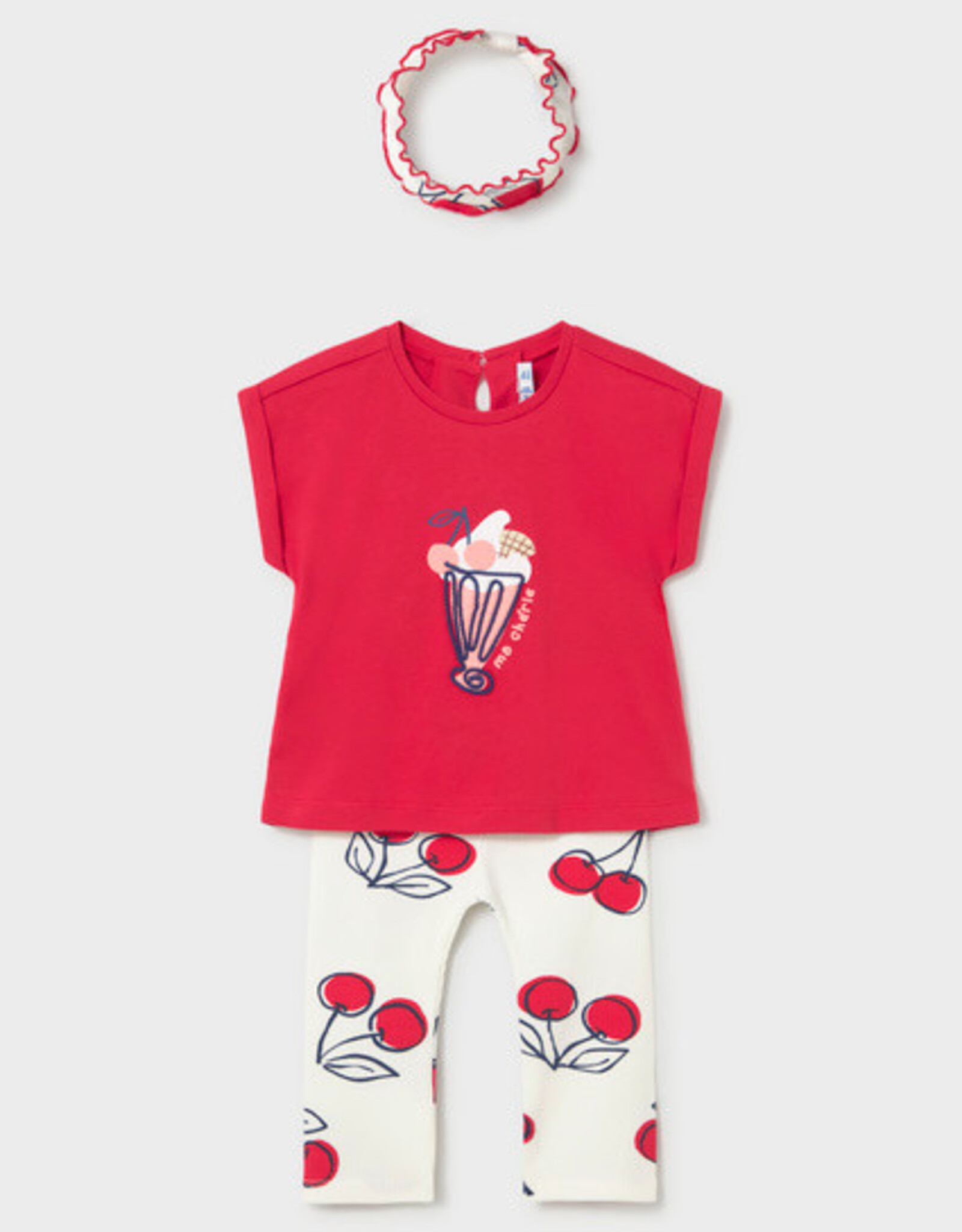 Mayoral Red Cherry Leggings and headband set