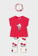 Mayoral Red Cherry Leggings and headband set