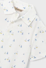 Mayoral White Sailboats Polo