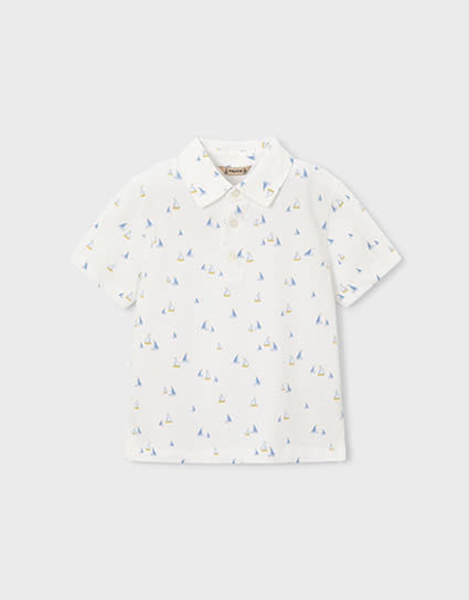 Mayoral White Sailboats Polo
