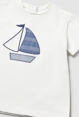 Mayoral White Sailboat Shirt