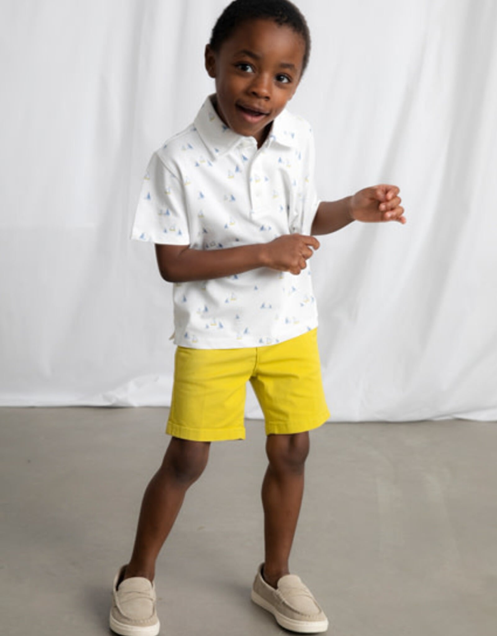 Mayoral White Sailboats Polo