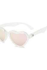 Babiators Original Hearts: Silver Shimmer Pink Mirrored Lenses