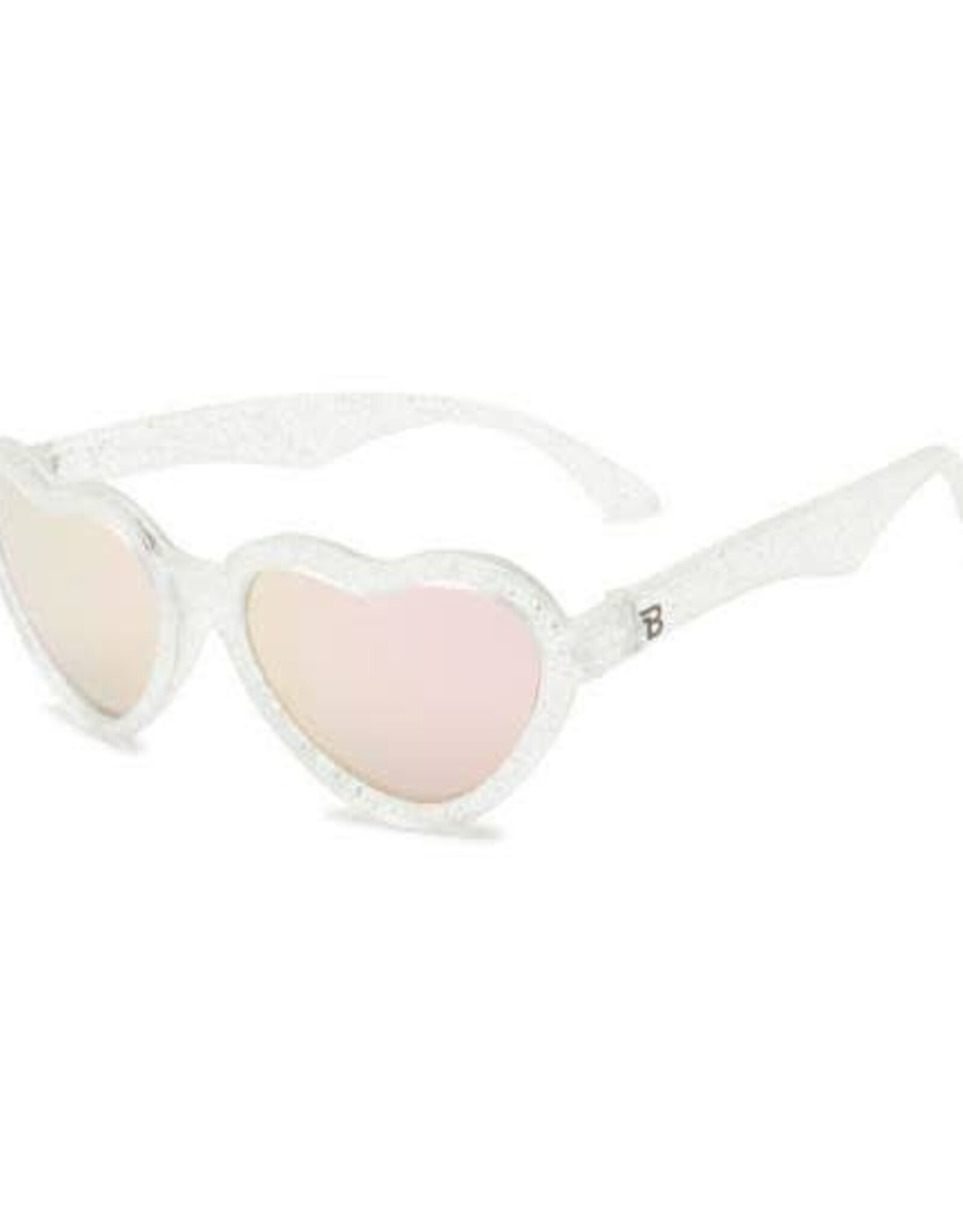 Babiators Original Hearts: Silver Shimmer Pink Mirrored Lenses