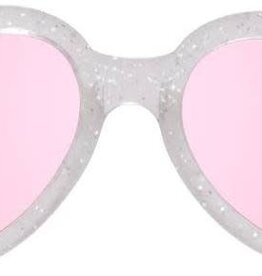 Babiators Original Hearts: Silver Shimmer Pink Mirrored Lenses