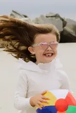 Babiators Original Hearts: Silver Shimmer Pink Mirrored Lenses