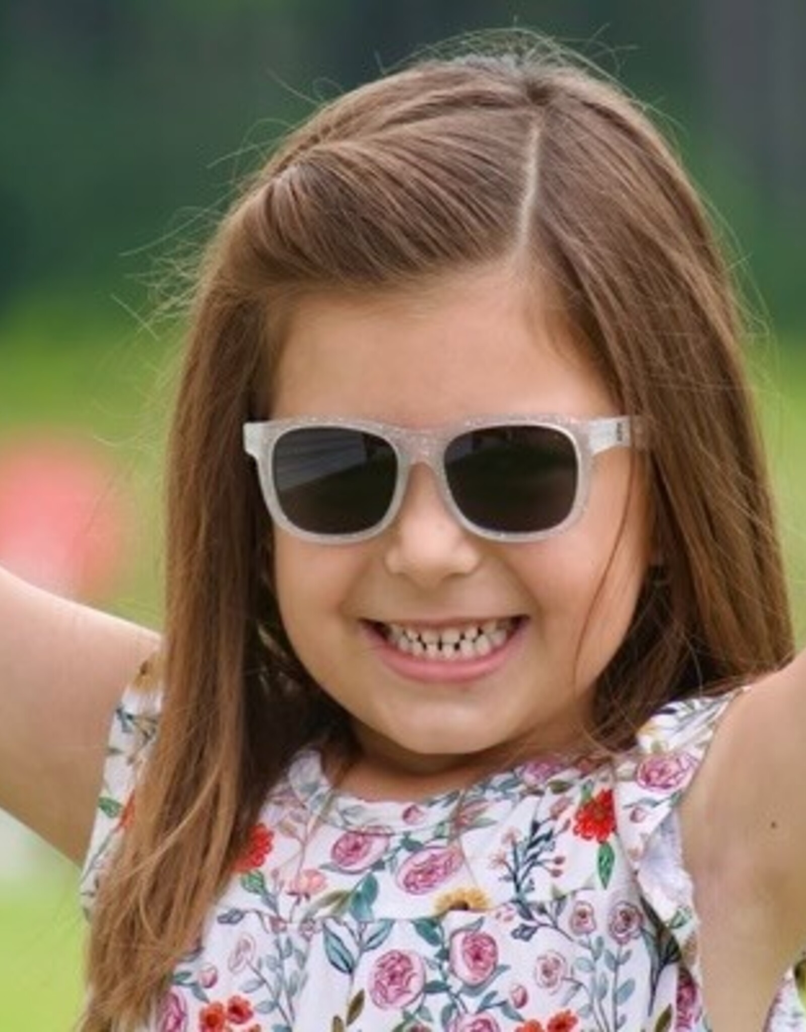 Babiators Original Navigator: Silver Shimmer Smoke Lenses