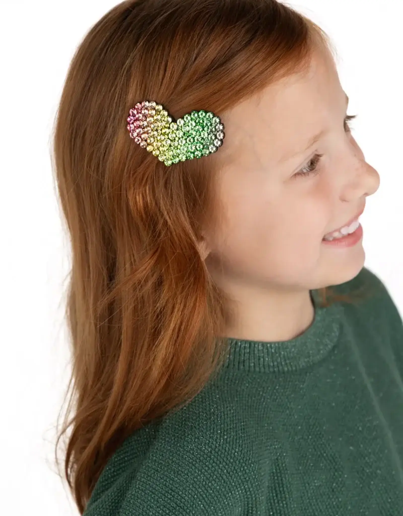 Bows Arts Rhinestone Heart Pop Clip