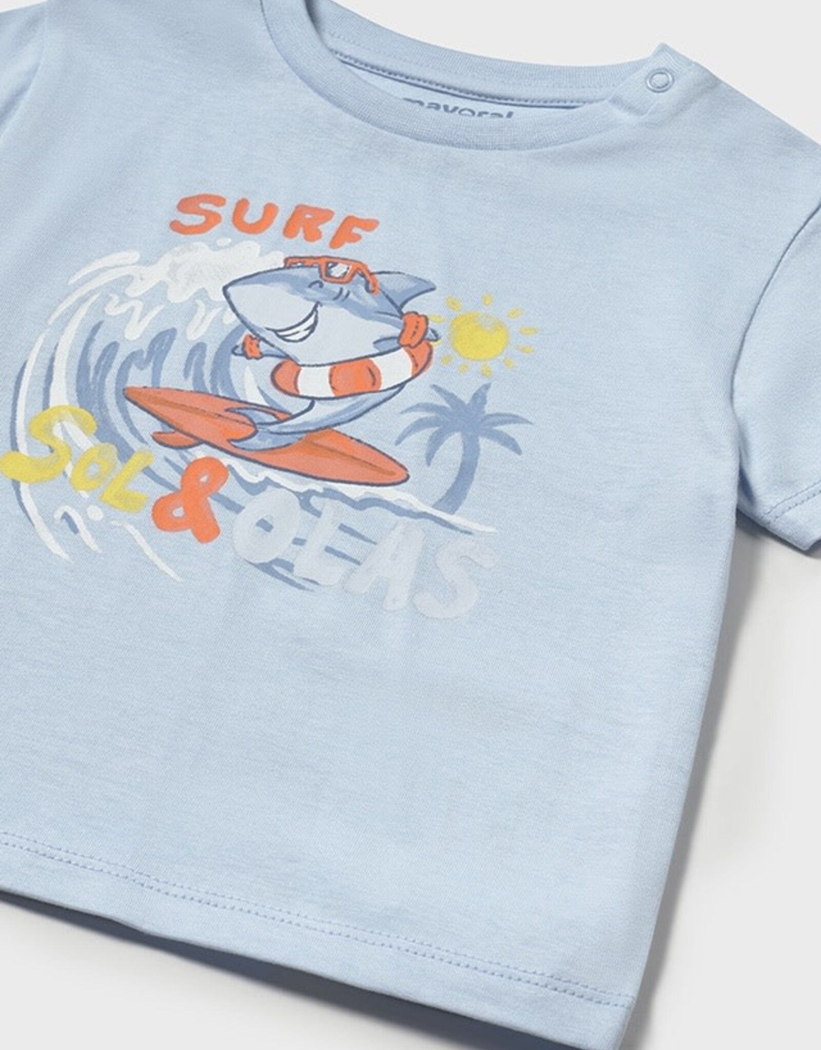 Mayoral Sky Blue Sailing Shark Shirt