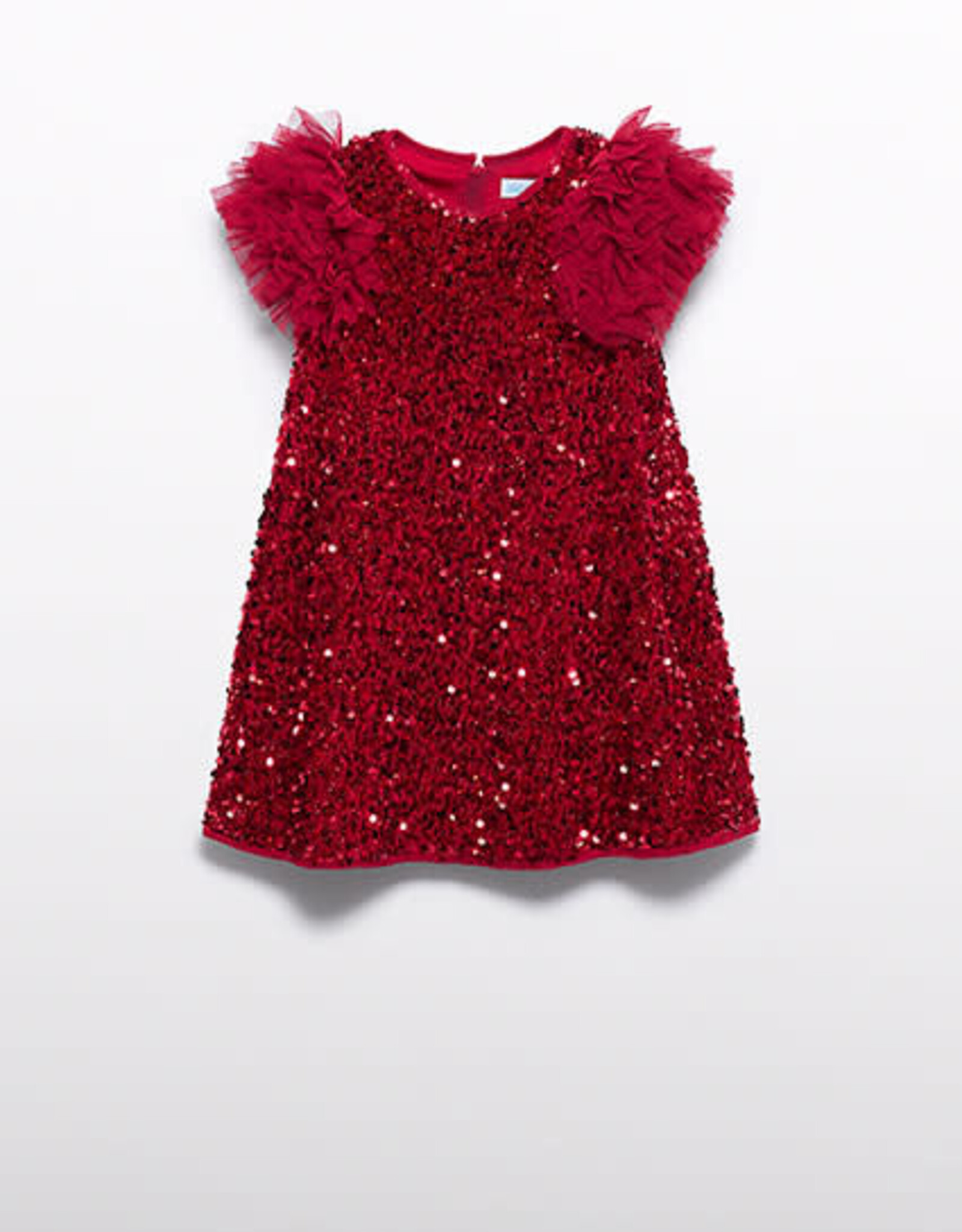 Abel & Lula Red Sequien Velvet Party Dress