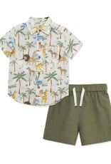 Little Me Safari Woven Short Set