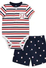 Little Me Baseball Short Set