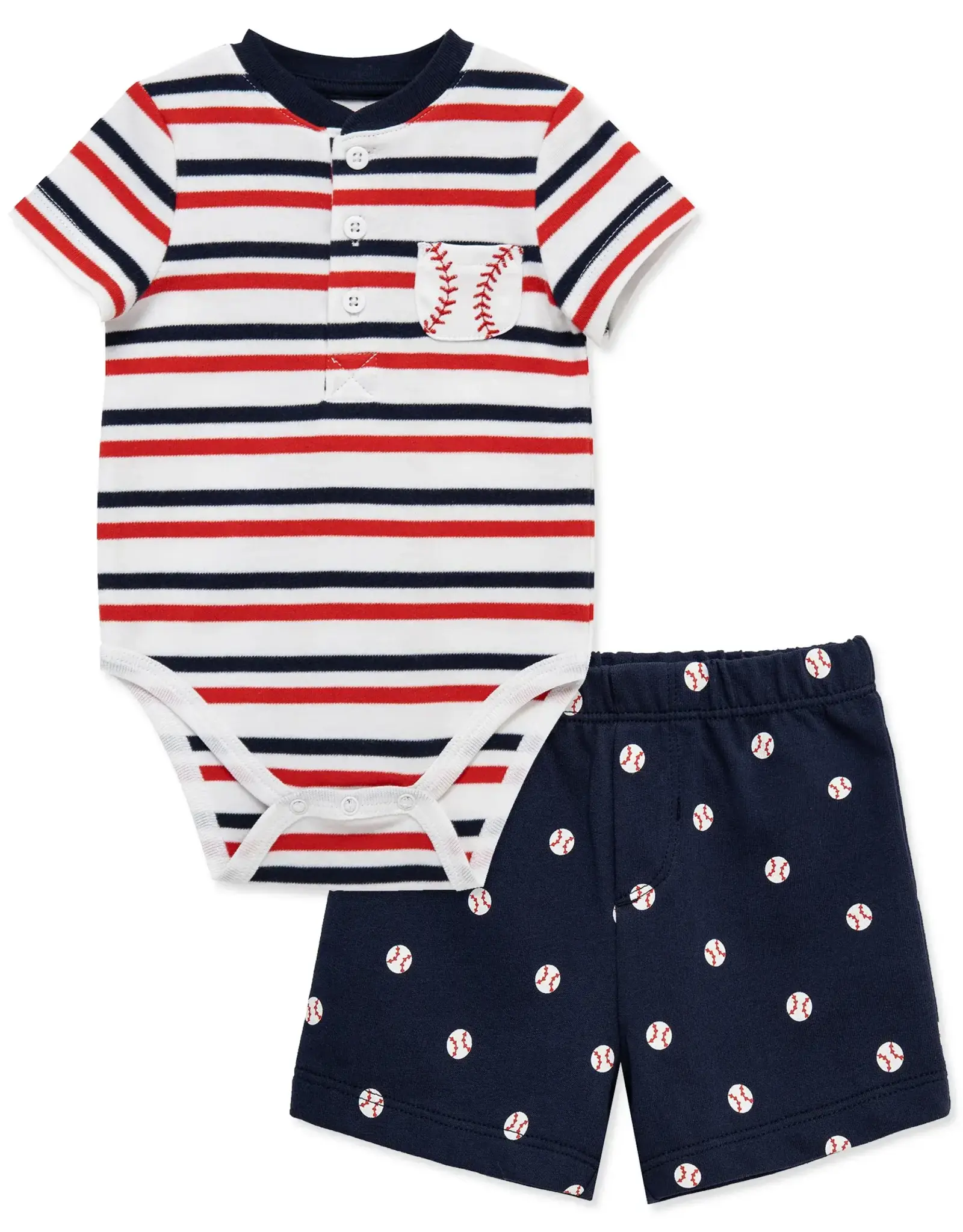 Little Me Baseball Short Set