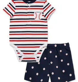 Little Me Baseball Short Set