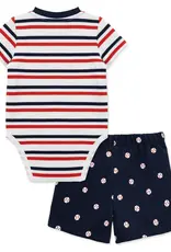 Little Me Baseball Short Set