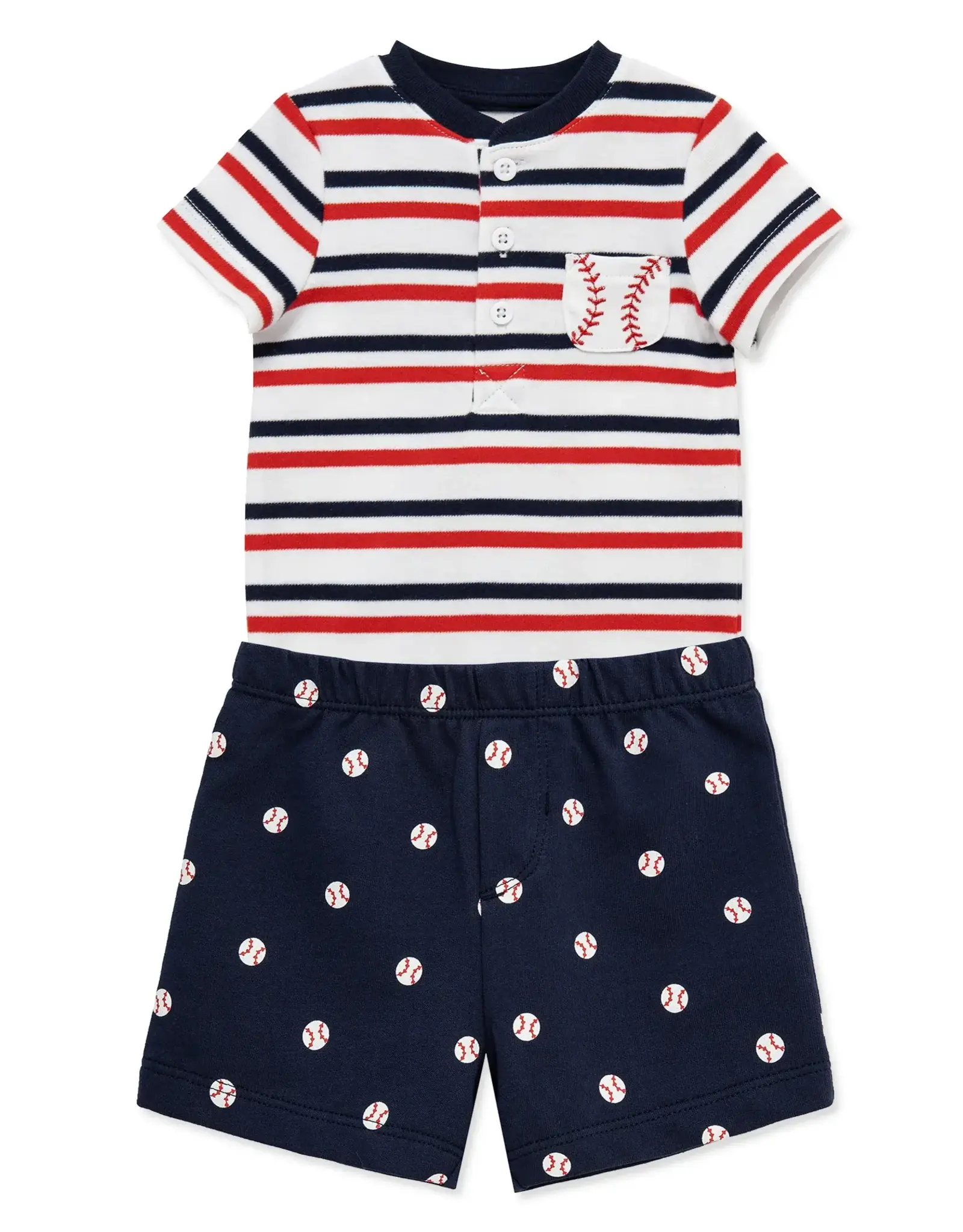 Little Me Baseball Short Set