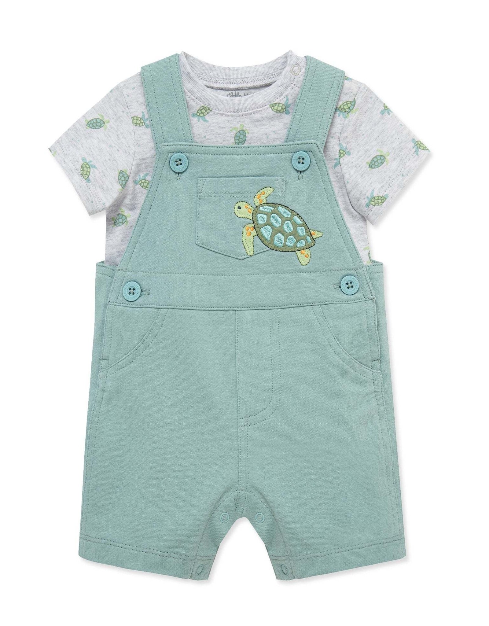Little Me Turtle Shortall Set