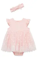 Little Me Lace Border Tutu Popover & Headband