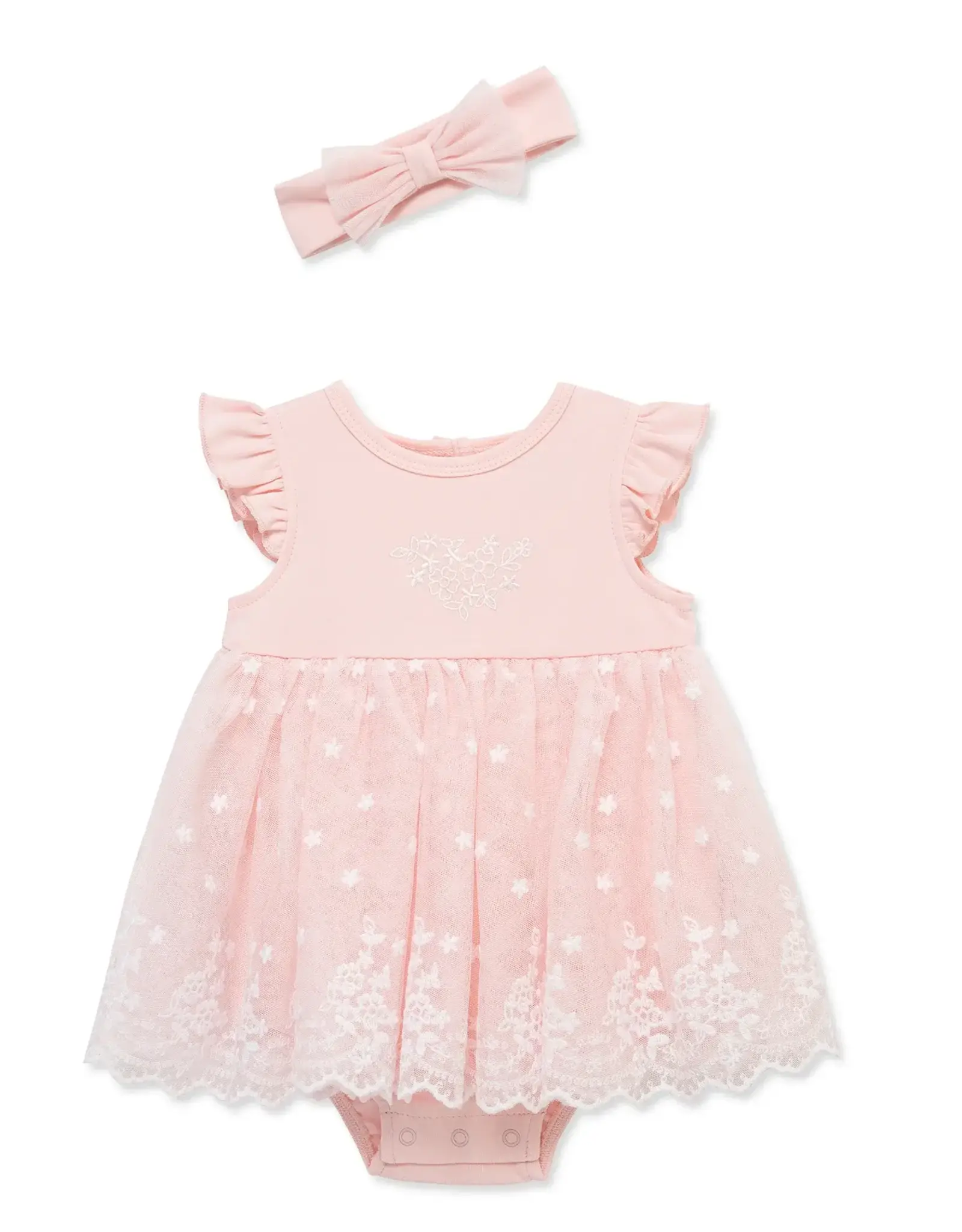 Little Me Lace Border Tutu Popover & Headband