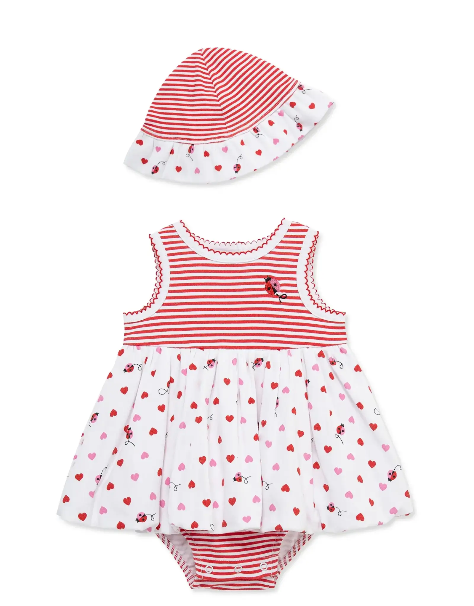 Little Me Ladybugs Knit Popover & Hat