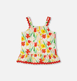 Deux Par Deux Daffodils Viscose Top