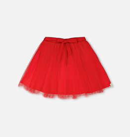Deux Par Deux High Risk Red Mesh/Eyelet Skirt