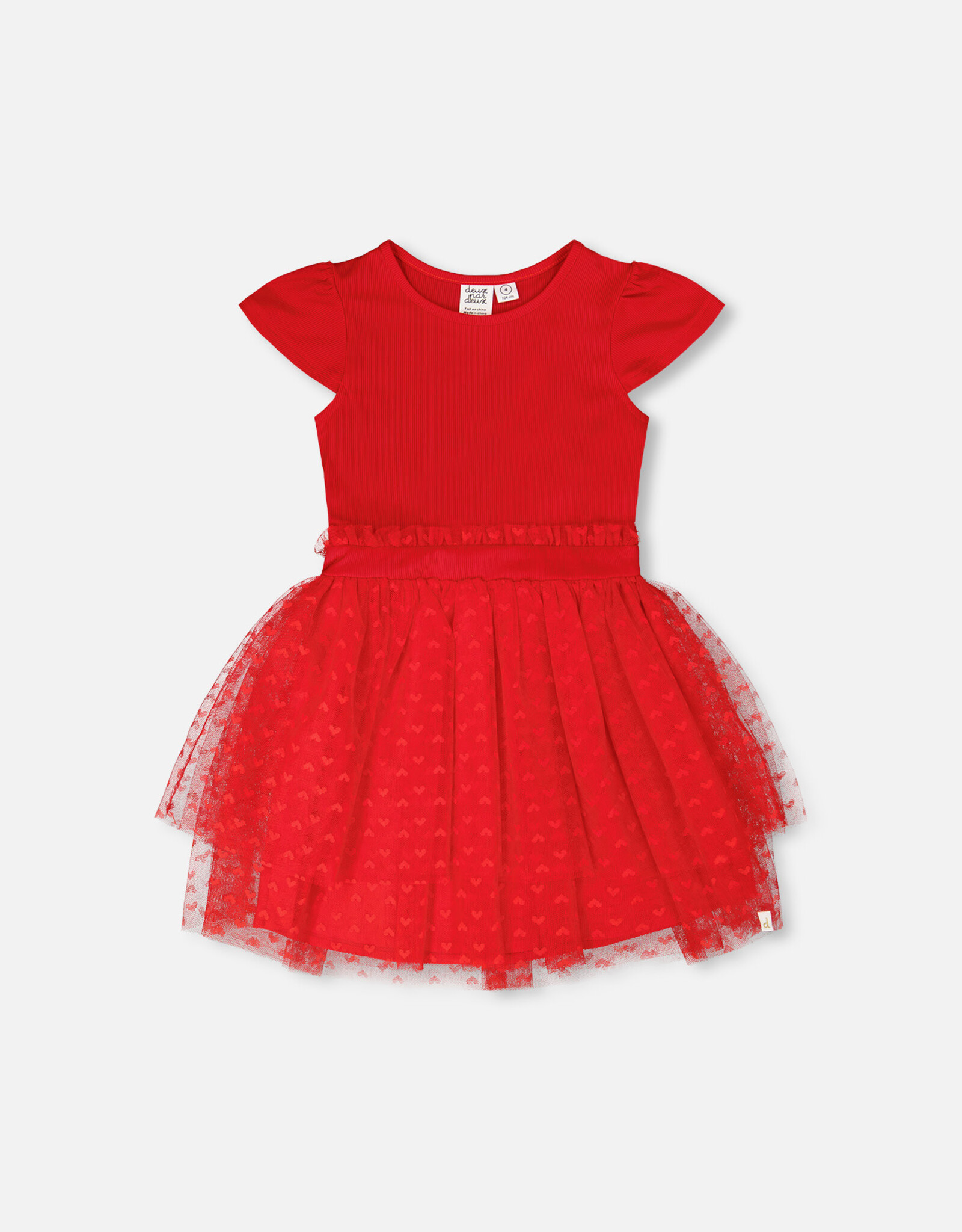 Deux Par Deux High Risk Red Bi-Material Dress