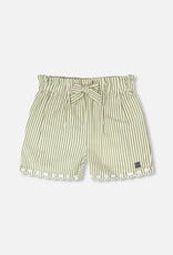 Deux Par Deux Khaki Stripes Shorts and Embroidery