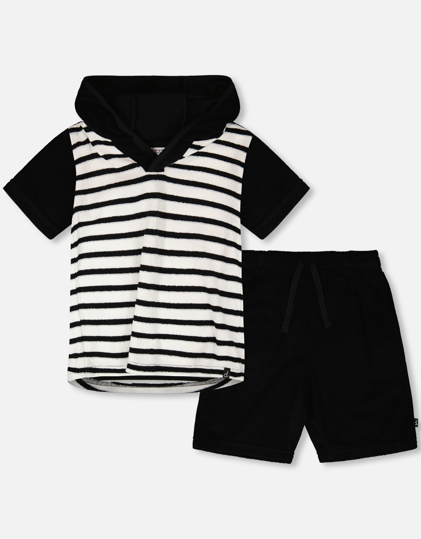 Deux Par Deux Peacoat Striped T-Shirt with Shorts