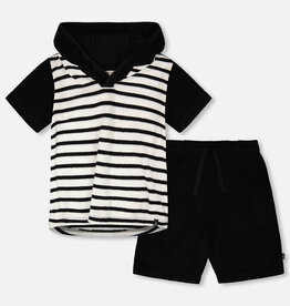 Deux Par Deux Peacoat Striped T-Shirt with Shorts