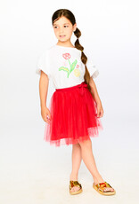 Deux Par Deux High Risk Red Mesh/Eyelet Skirt