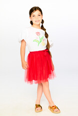 Deux Par Deux High Risk Red Mesh/Eyelet Skirt