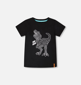 Deux Par Deux Anthracite Dino Print t-Shirt